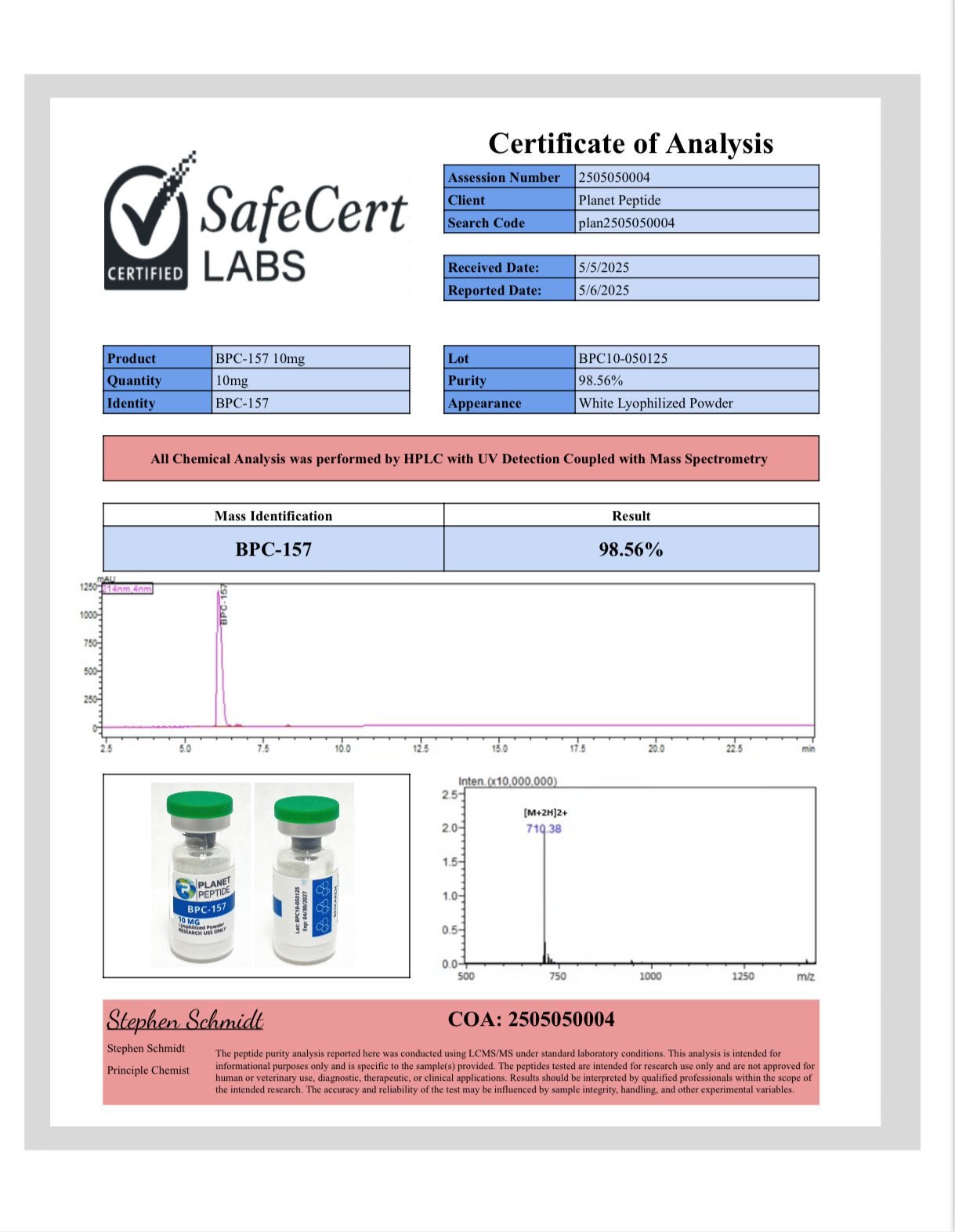 Bulk BPC-157 10MG x 10 Vials