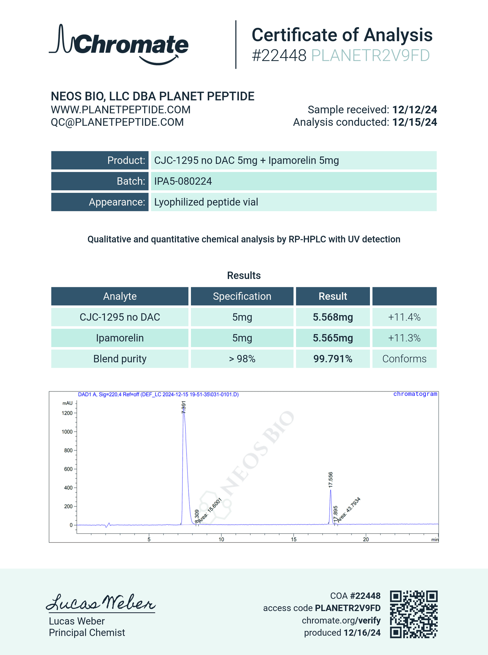 Bulk CJC-1295 NO DAC + Ipamorelin 5/5 x 10 Vials