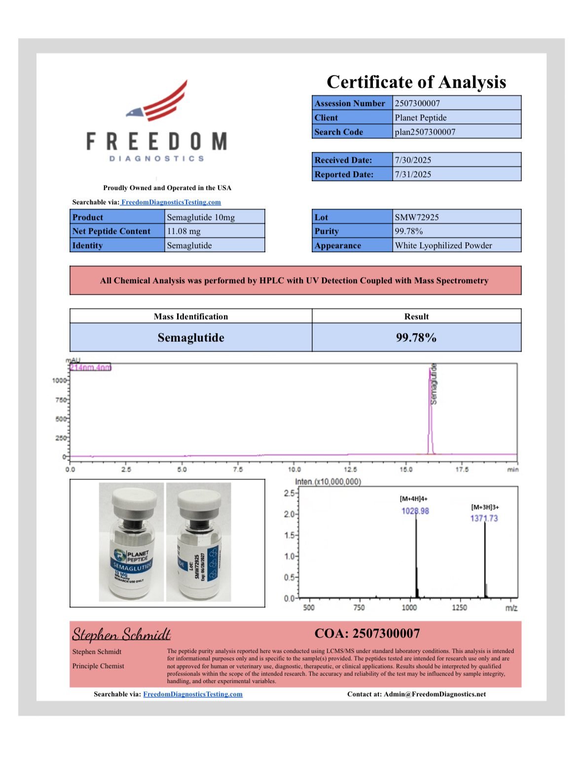 Bulk Semaglutide-RUO 10MG x 10 Vials