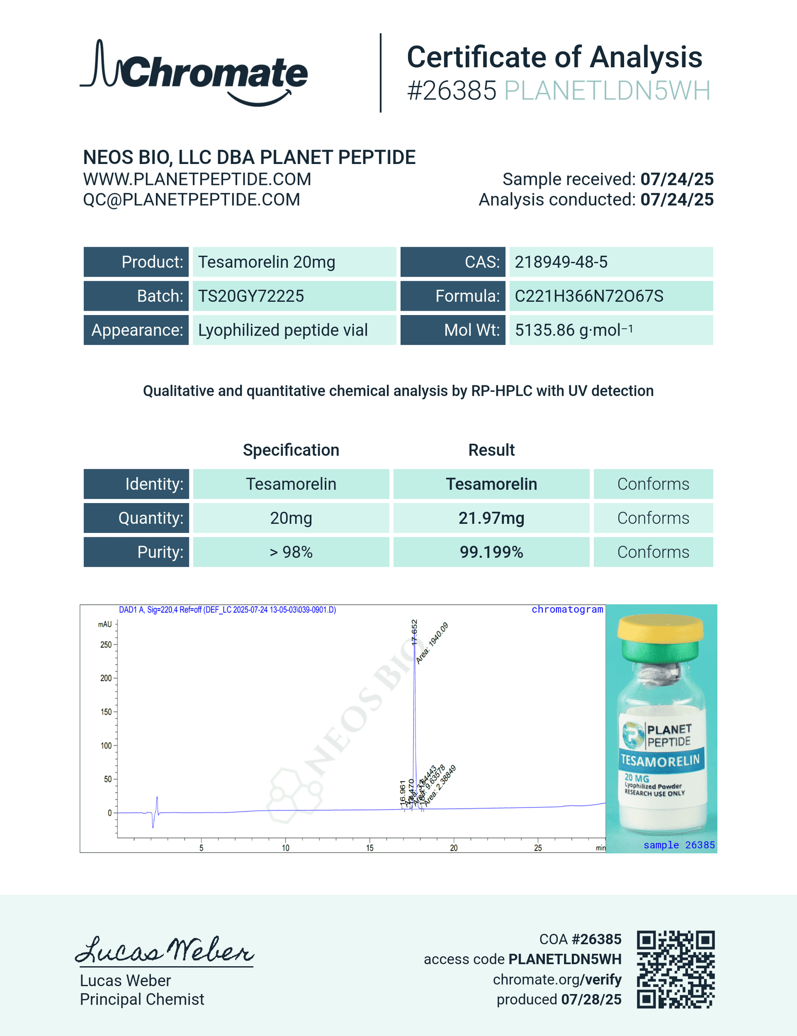 Tesamorelin 20MG